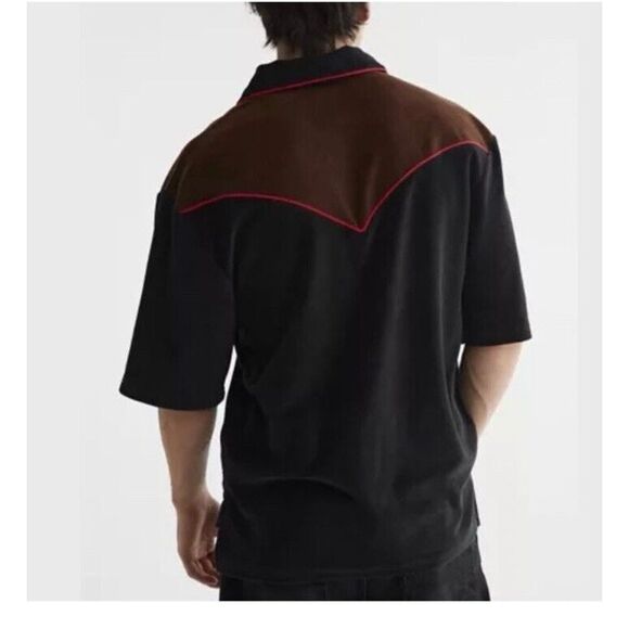 BDG western Velour Button Up Polo. New With tags. Size Small - Picture 3 of 8